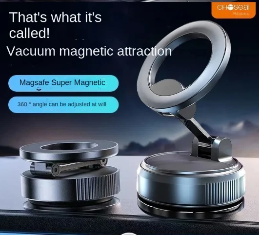 Sulankstomas vakuuminis magnetinis automobilinis telefono laikiklis su siurbtuku