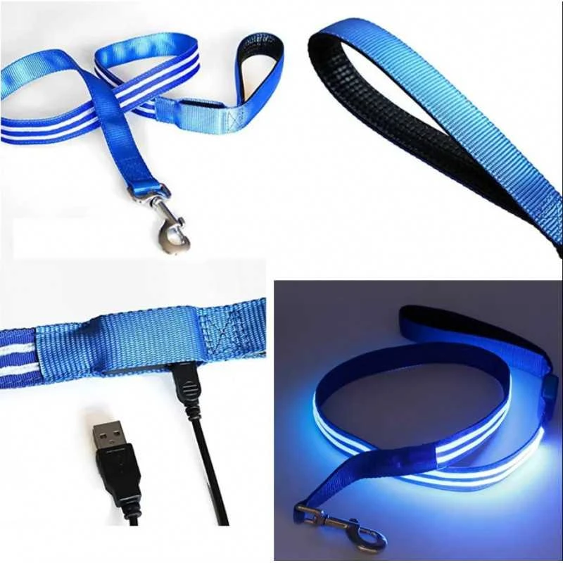 Šviečiantis LED keturkojų pavadėlis