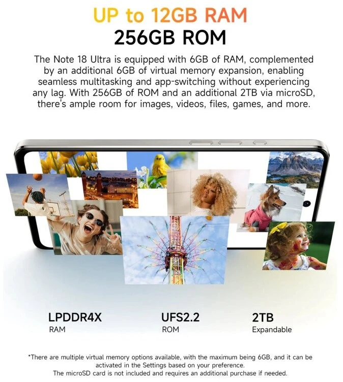 Telefonas Ulefone Note 18 Pro 6/256GB Titanium