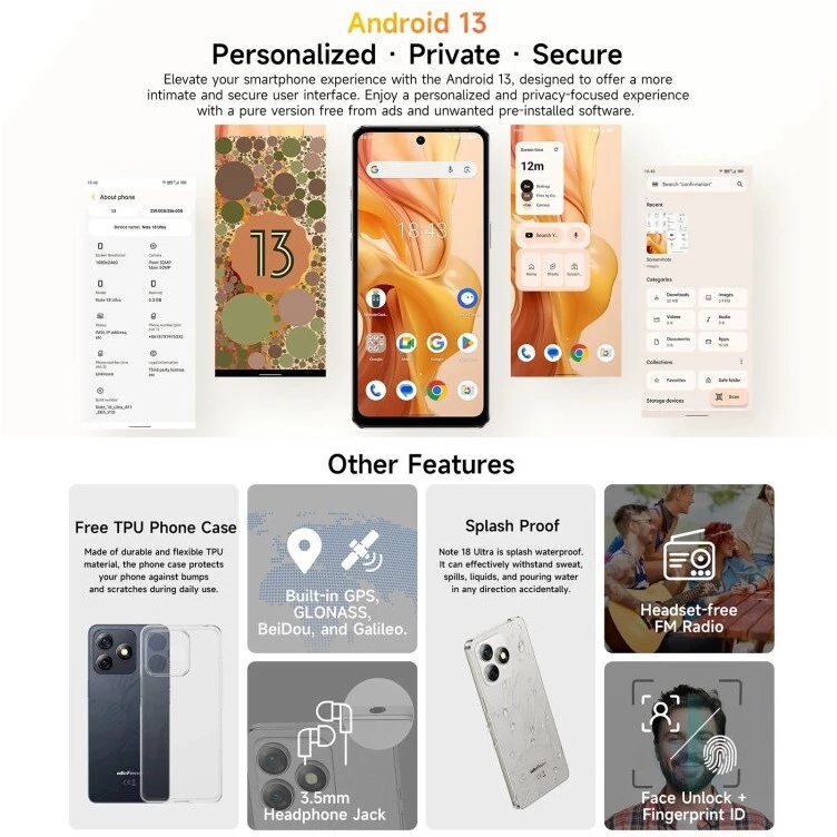 Telefonas Ulefone Note 18 Pro 6/256GB Titanium
