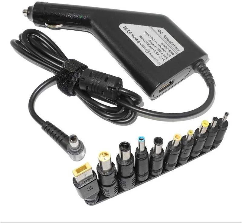 Universalus 90W | 16 antgalių + USB automobilinis nešiojamo kompiuterio kroviklis