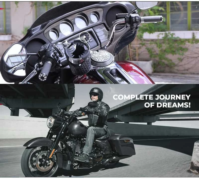 Universalūs galinio vaizdo ilgi veidrodėliai Harley Road Street Glide Sportster Dyna 8mm