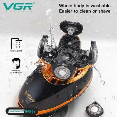 VGR 5IN1 Elektrinis skustuvas, atsparus vandeniui su 5 skirtingomis galvutėmis