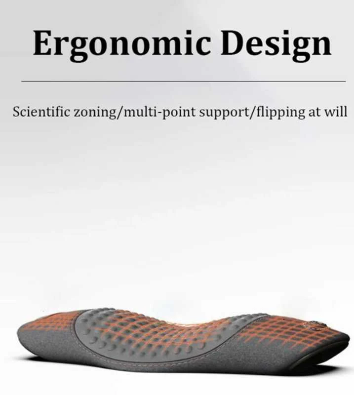 Vibracinė juosmens pagalvė miegui – ergonominė juosmens atrama su masažo funkcija, skirta nugaros komfortui ir juosmens apsaugai