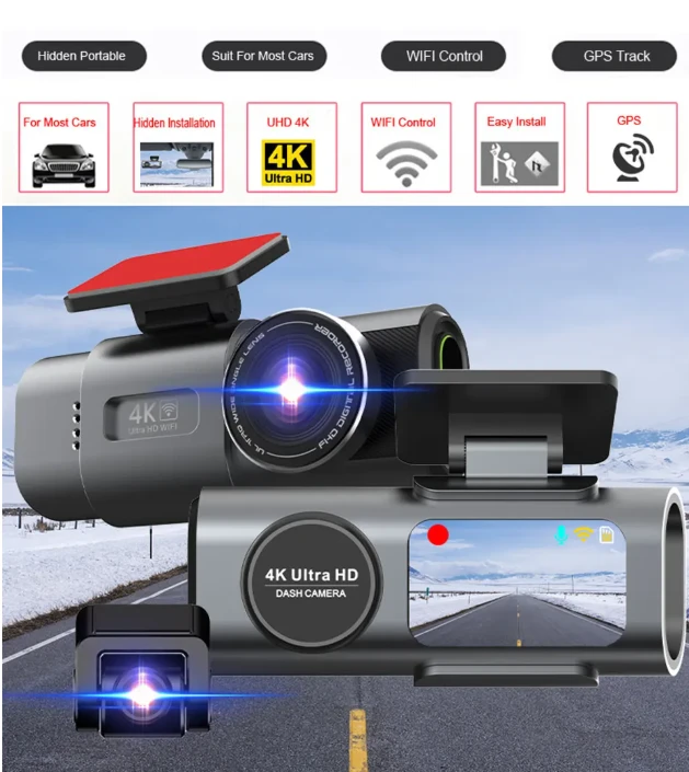 VOLTAIC 4K UHD Automobilio Vaizdo Registratorius su Wi-Fi, GPS ir Naktiniu Matymu – Išmanus Dash Cam jūsų saugumui