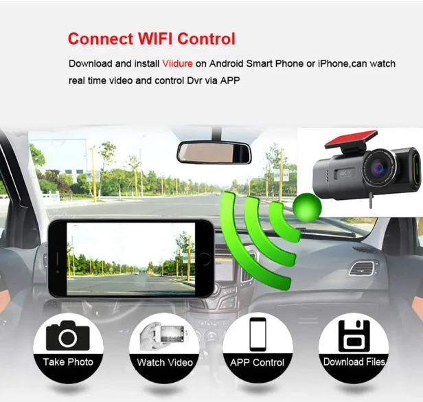 VOLTAIC 4K UHD Automobilio Vaizdo Registratorius su Wi-Fi, GPS ir Naktiniu Matymu – Išmanus Dash Cam jūsų saugumui
