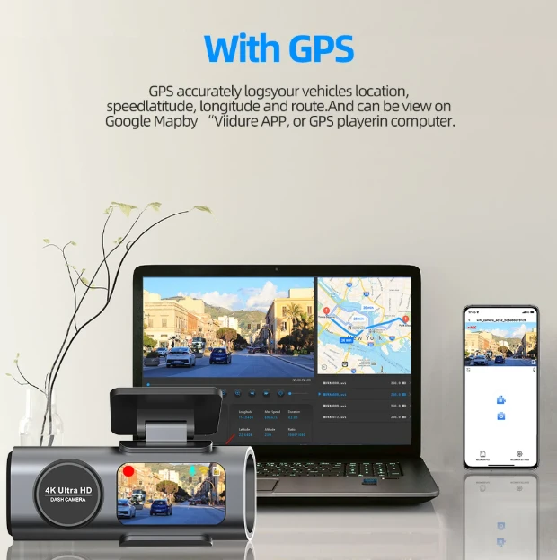 VOLTAIC 4K UHD Automobilio Vaizdo Registratorius su Wi-Fi, GPS ir Naktiniu Matymu – Išmanus Dash Cam jūsų saugumui