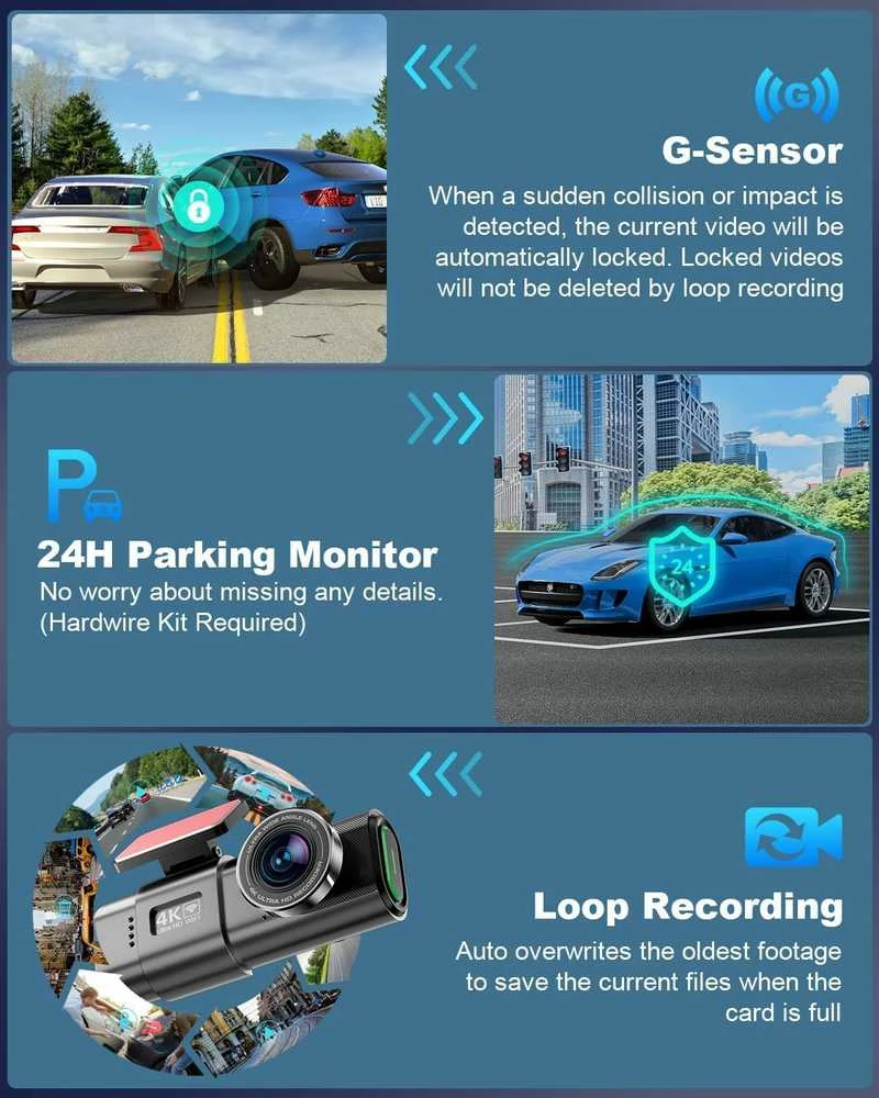VOLTAIC 4K UHD Automobilio Vaizdo Registratorius su Wi-Fi, GPS ir Naktiniu Matymu – Išmanus Dash Cam jūsų saugumui