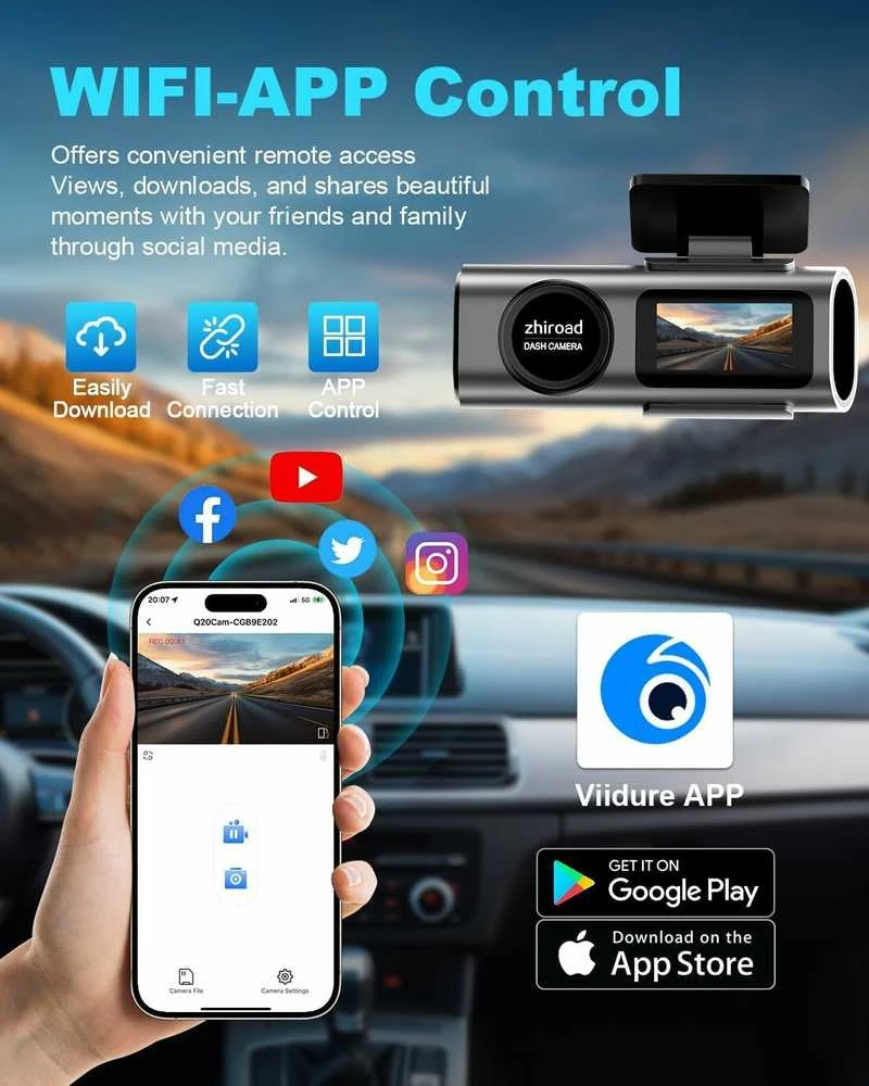 VOLTAIC 4K UHD Automobilio Vaizdo Registratorius su Wi-Fi, GPS ir Naktiniu Matymu – Išmanus Dash Cam jūsų saugumui