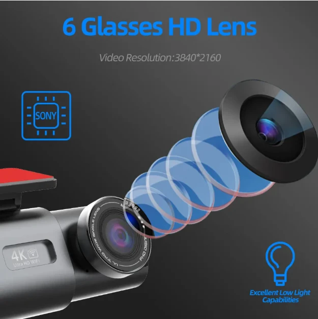 VOLTAIC 4K UHD Automobilio Vaizdo Registratorius su Wi-Fi, GPS ir Naktiniu Matymu – Išmanus Dash Cam jūsų saugumui