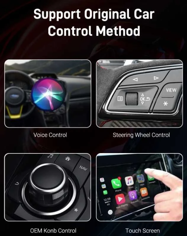 Automagnetola XUDA 2in1 Wired to Wireless CarPlay & Android Auto Adapteris – Paverskite laidinę sistemą belaidžiu patogumu