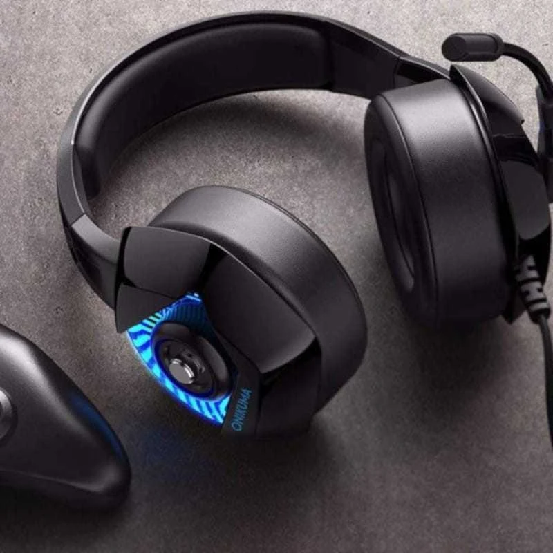 Žaidimų ausinės ONIKUMA GAMING K6 su RGB besikeičiančiomis spalvomis. 3D HD STERIO GARSAS