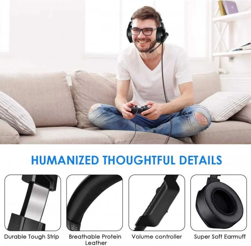 Žaidimų ausinės ONIKUMA GAMING K6 su RGB besikeičiančiomis spalvomis. 3D HD STERIO GARSAS