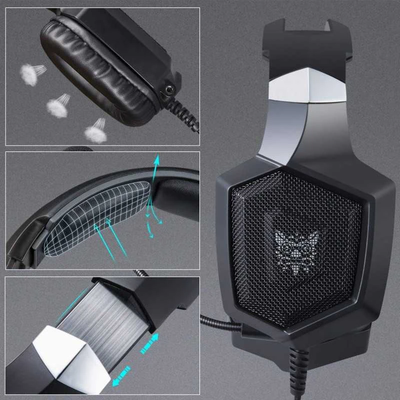 ŽAIDIMŲ AUSINĖS ONIKUMA GAMING K8 su RGB besikeičiančiomis spalvomis. TOBULAS, RYŠKUS GARSAS