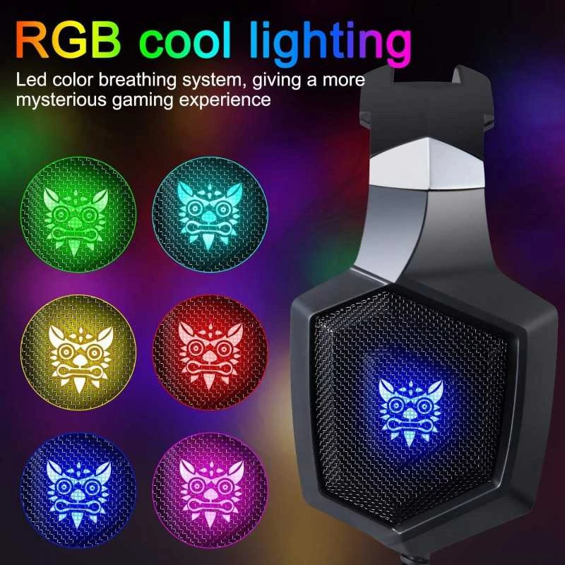 ŽAIDIMŲ AUSINĖS ONIKUMA GAMING K8 su RGB besikeičiančiomis spalvomis. TOBULAS, RYŠKUS GARSAS