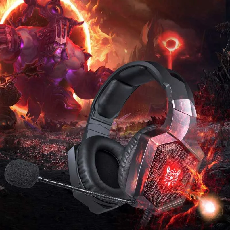 ŽAIDIMŲ AUSINĖS ONIKUMA GAMING K8 su RGB besikeičiančiomis spalvomis. TOBULAS, RYŠKUS GARSAS