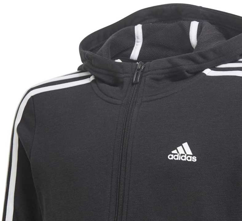 Adidas Essentials 3S Jaunimo džemperis su gobtuvu ir užtrauktuku GQ8356