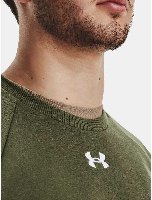 Vyriški „Under Armour Rival“ flisiniai marškinėliai, chaki spalvos, 1379755 390