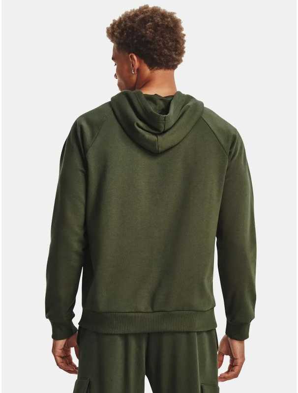 Vyriškas džemperis su gobtuvu Under Armour Rival Fleece, alyvuogių spalvos