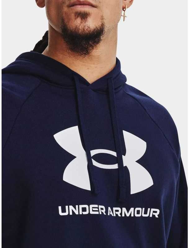 UAR Under Armour Rival Fleece Logo HD vyriškas džemperis tamsiai mėlynas mėlynas 1379758 410 L