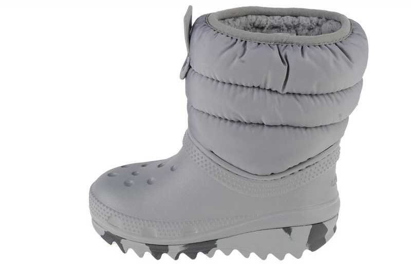 Vaikiški sniego batai Crocs Classic Neo Puff Boot, pilki