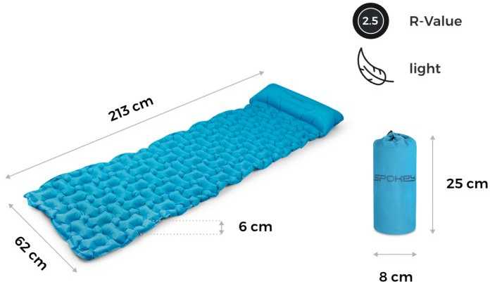 Ultralengvas turistinis čiužinys Spokey AIR BED 213 cm