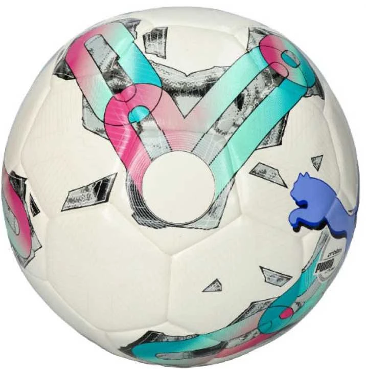 Futbolo kamuolys Puma Orbita 5 Hybrid Lite 350 balta ir-zielono-rožinė 83784 01 (5)