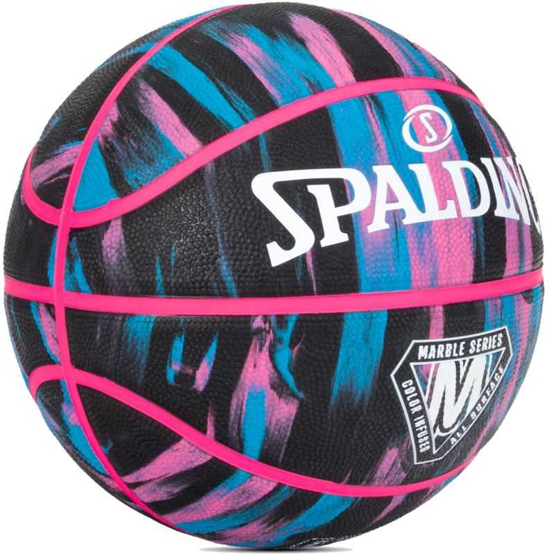 Krepšinio kamuolys Spalding NBA Marble, 7 dydis, rožinis