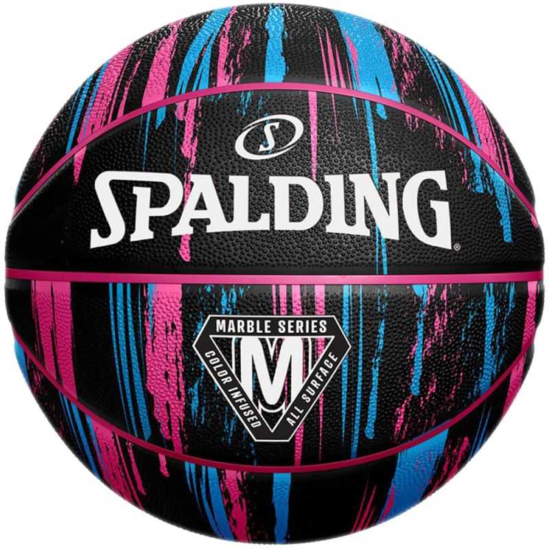 Krepšinio kamuolys Spalding NBA Marble, 7 dydis, rožinis