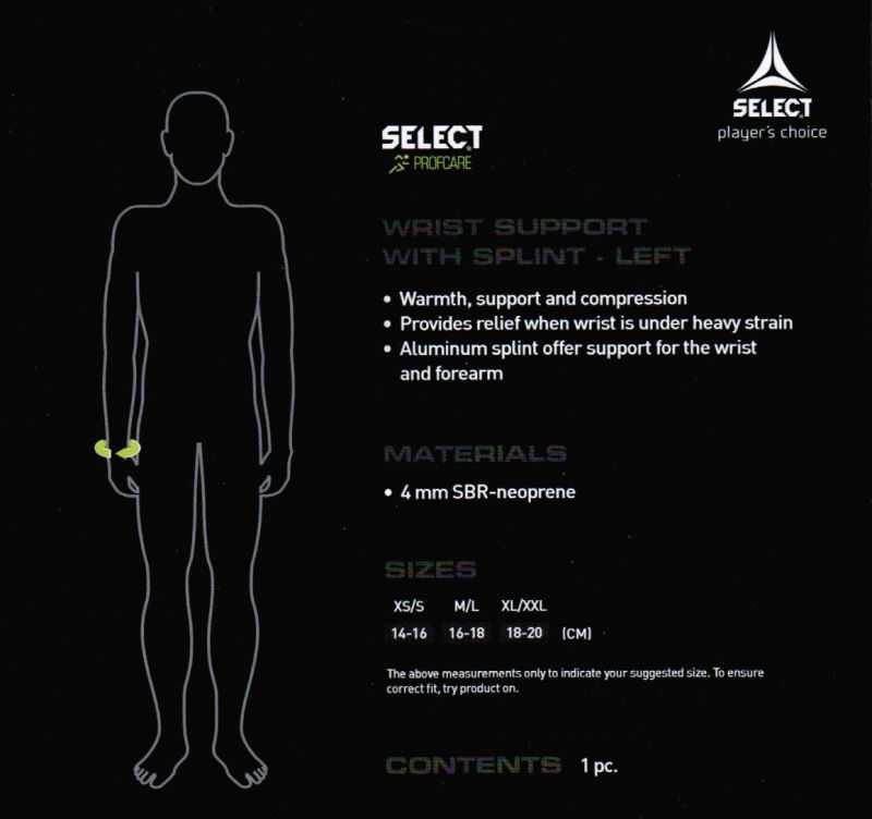 Select Pasirinkite 6701 riešo apsaugą kairiajai pusei (dydžiai - XL/XXL)