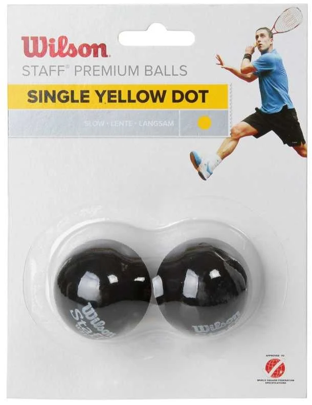 Wilson Staff skvošo kamuoliukai Geltona Dot, 2 vnt., WRT617800 (vienas dydis)
