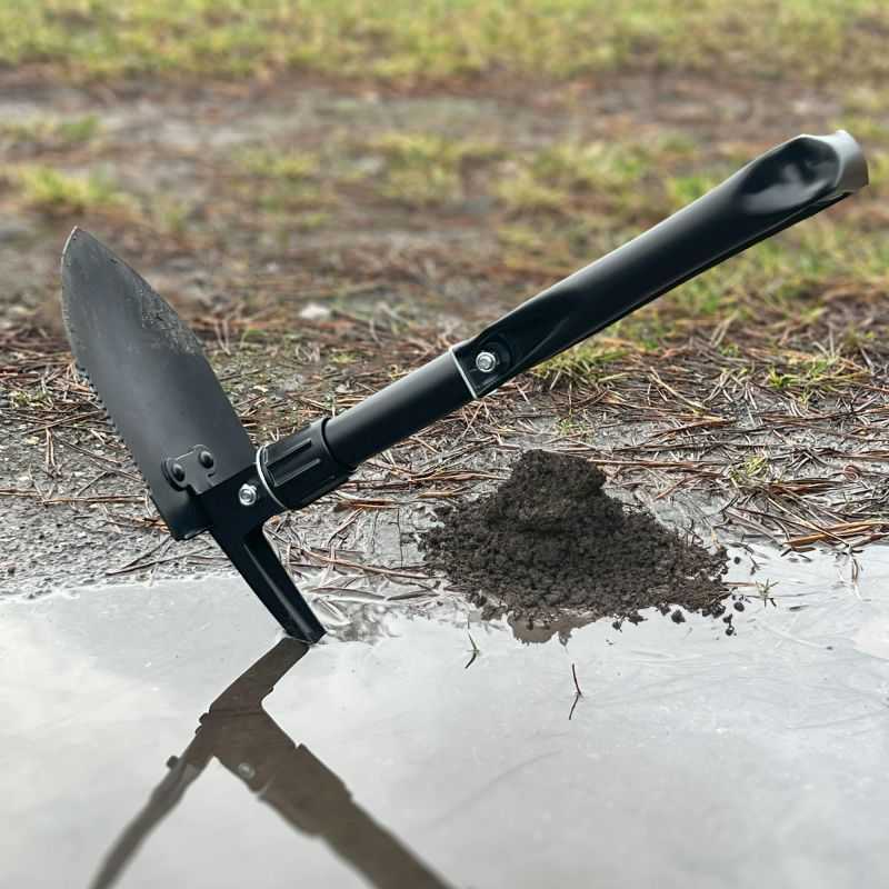 Sulankstomas turistinis kastuvas Meteor, 46 cm, juodas