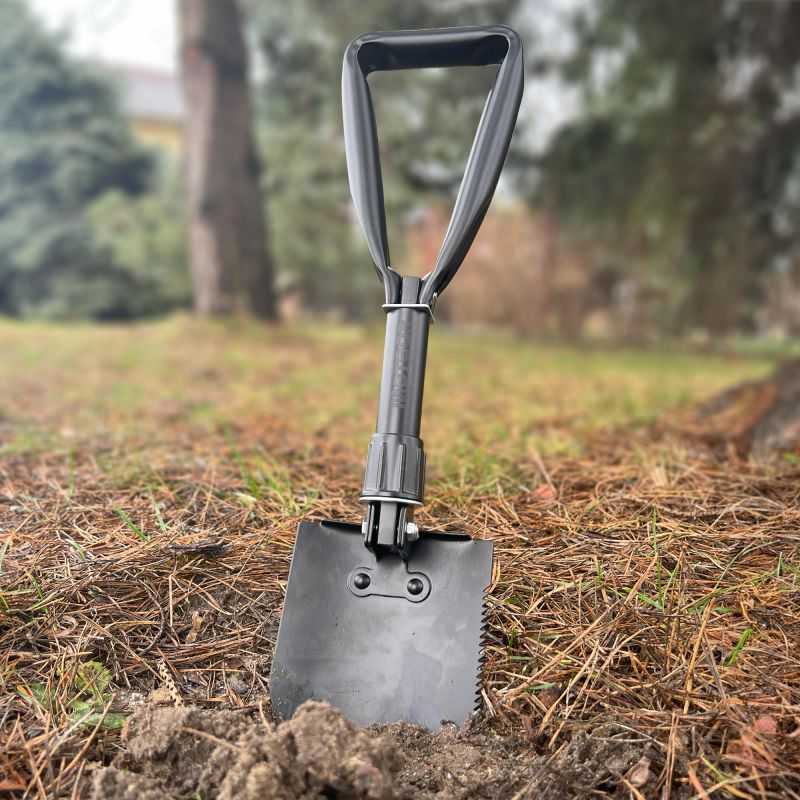 Sulankstomas turistinis kastuvas Meteor, 46 cm, juodas