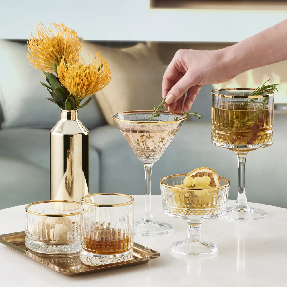 4 Elysia Gold martini stiklinių rinkinys 220 ml PASABAHCE