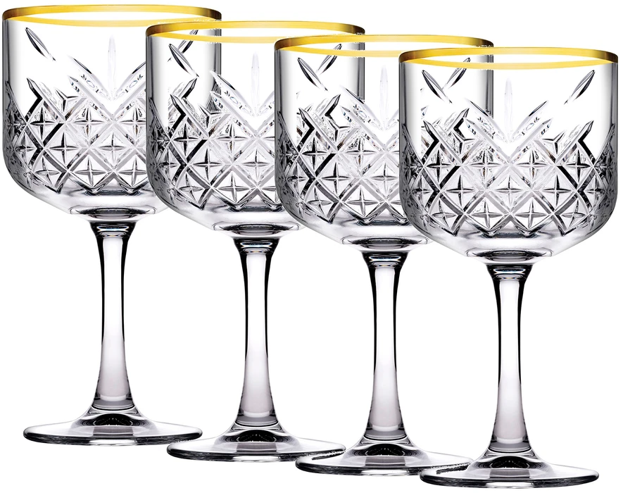 Vyno taurės Timeless Gold Rim Pasabahce 500ml/4vnt.