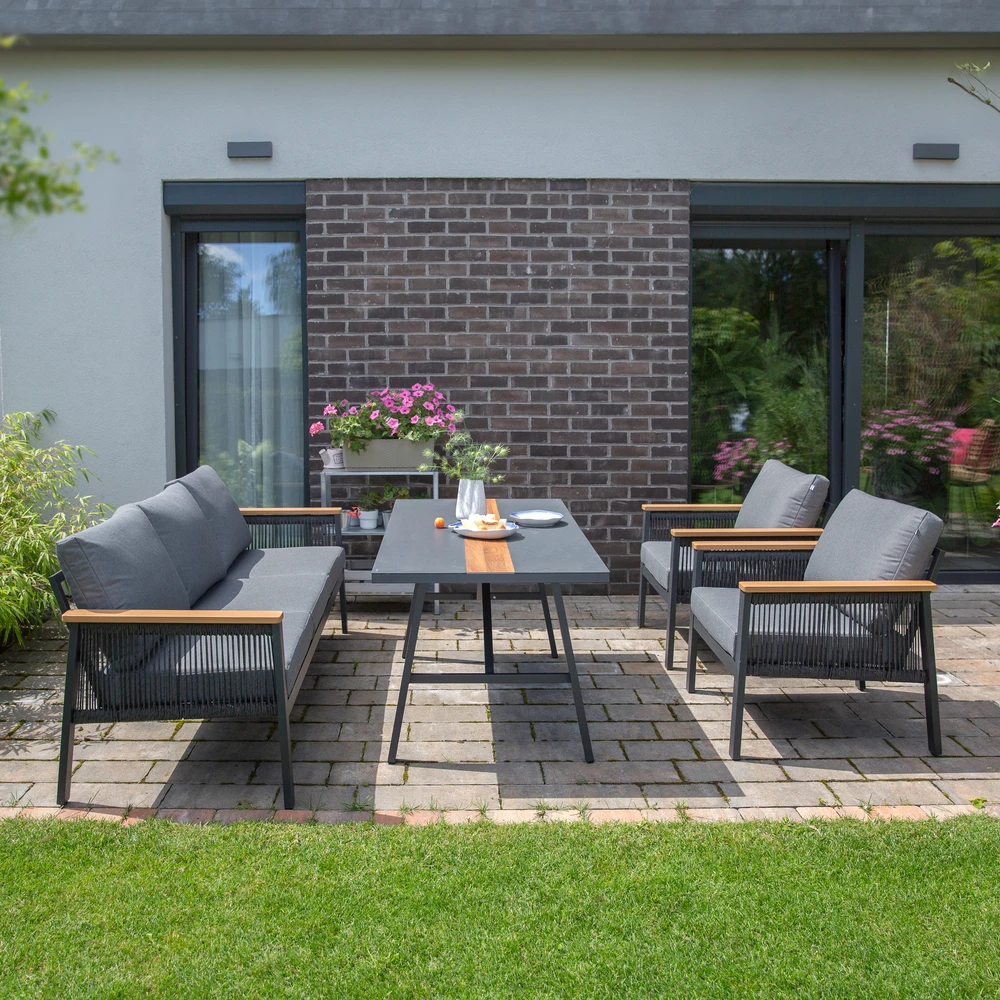 Lauko baldų komplektas Ada antracito PATIO sodo baldų komplektas