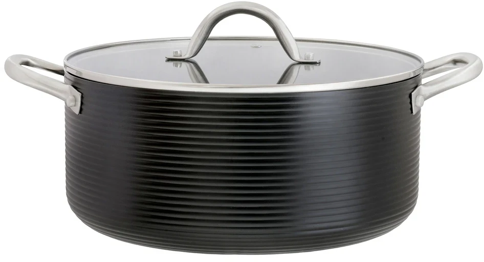 Aliuminio puodas su dangčiu Ribs 28 cm 7,4 l AMBITION