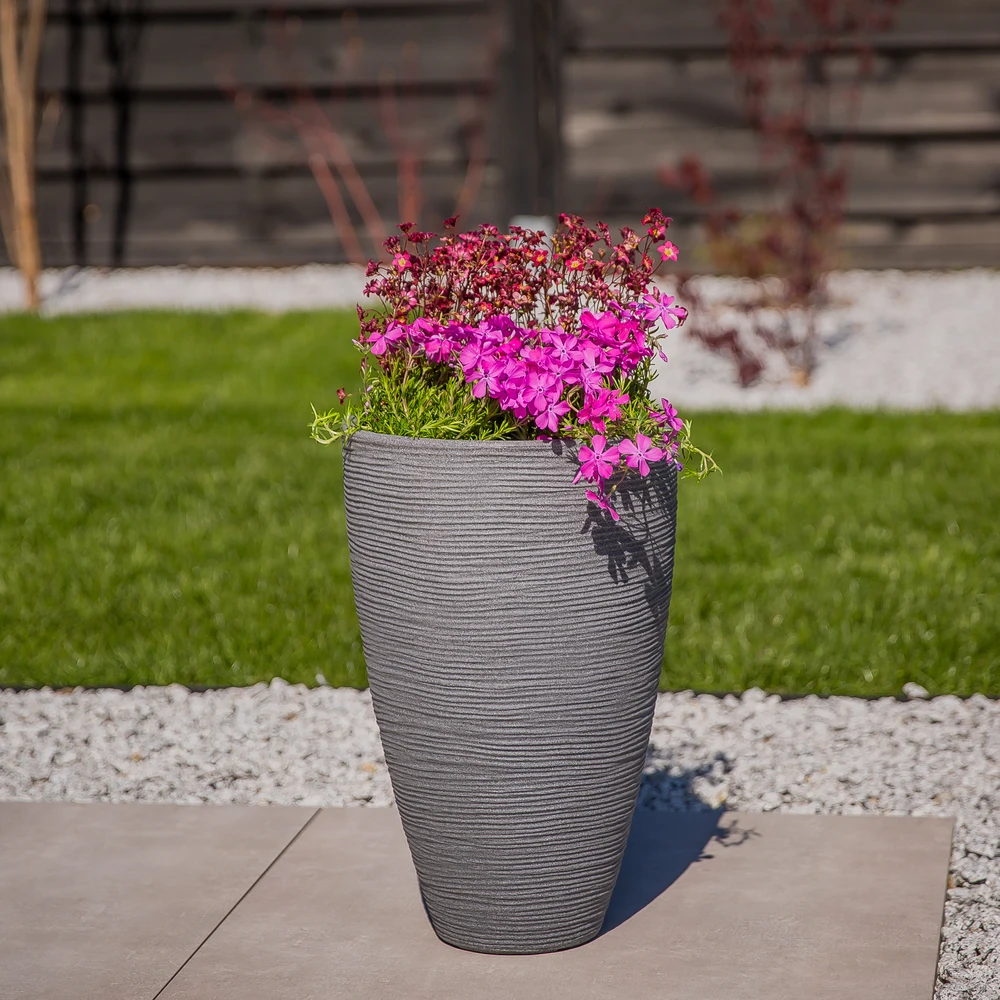 Apvalus sodo vazonas 40 x 60 cm pilkas PATIO