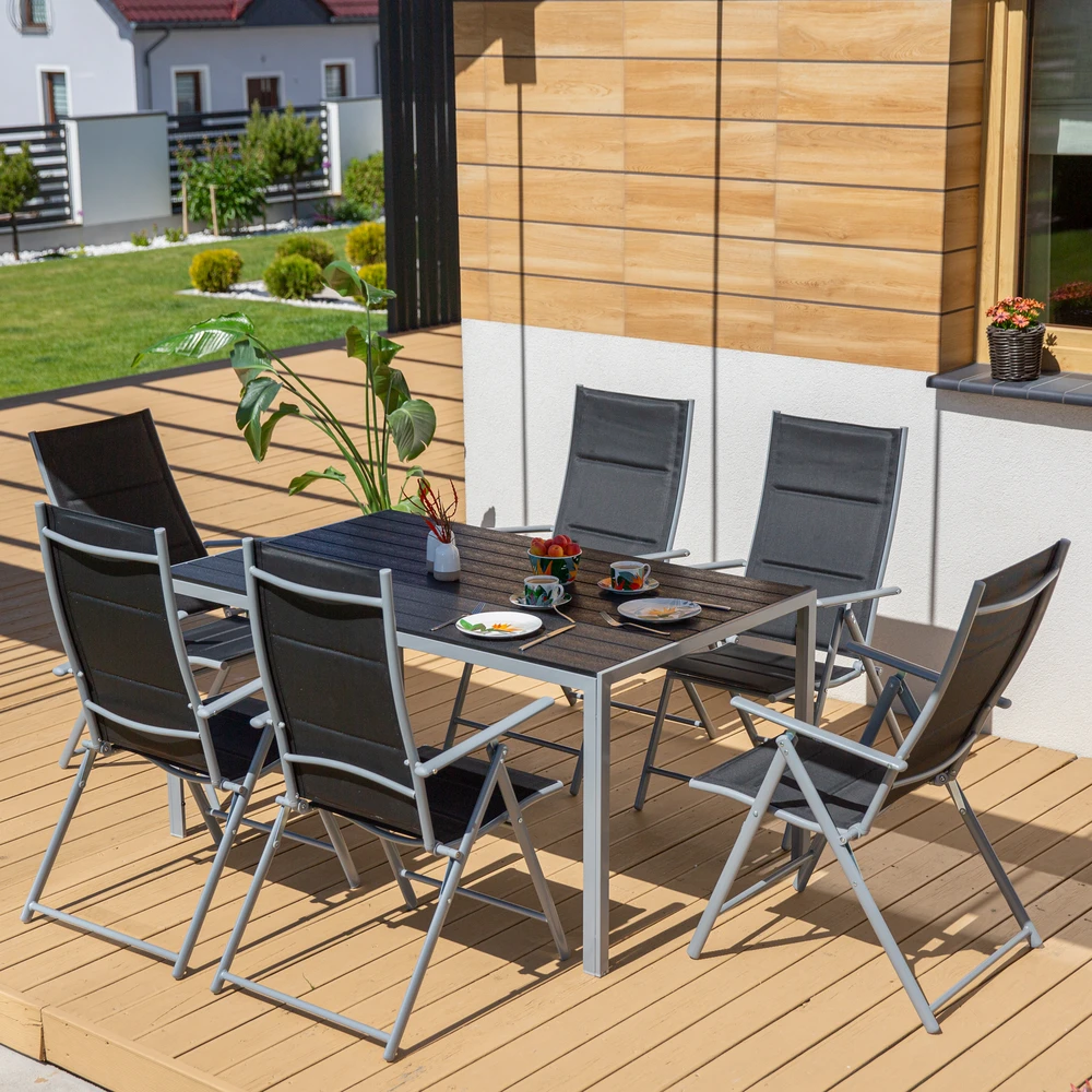 Lauko baldų komplektas Astoria sodo baldų komplektas sidabrinis PATIO