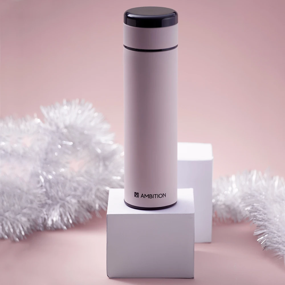 Buteliukas termo nerūdijančio plieno Indi 420 ml rožinė AMBITION