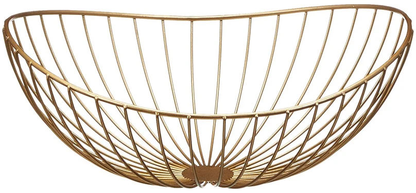 Auksinis metalinis vaisių krepšys 30 cm