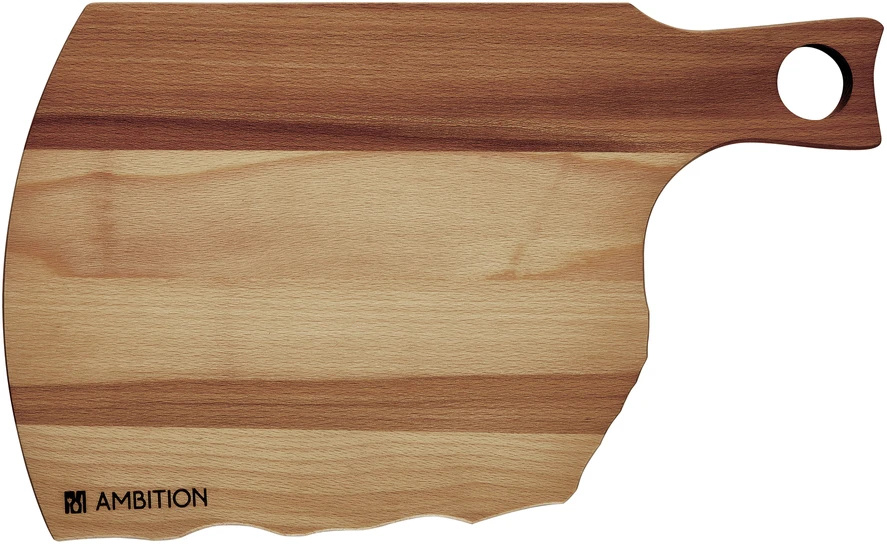 Deska do krojenia drewniana su laikikliu Natural Fala 36 x 23 cm AMBITION