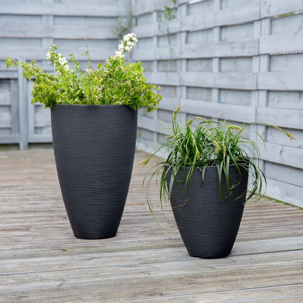 Apvalus sodo vazonas 28 x 43 cm antracito PATIO