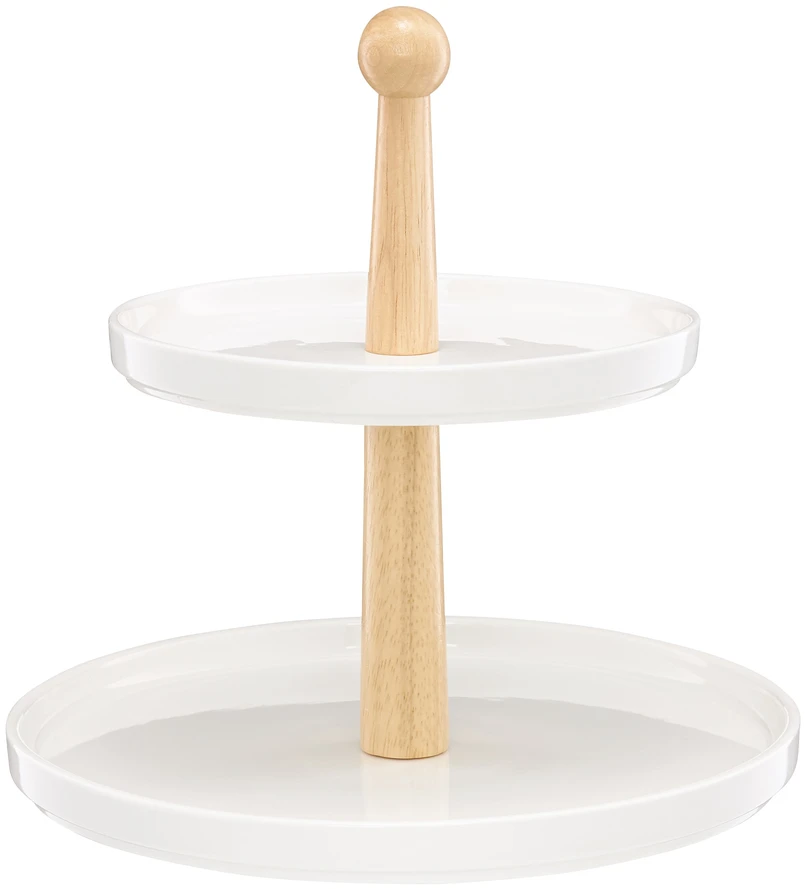 Dviejų lygių tortų stovas Natural 26 cm baltas AMBITION