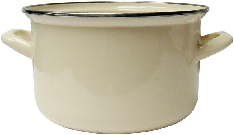 Emaliuotas puodas 20 cm 3,6 l kremas EMALIA OLKUSZ