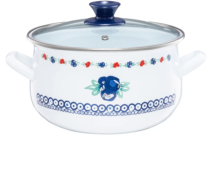 Emaliuotas puodas su dangteliu Kalina 16 cm 2 l EMALIA OLKUSZ