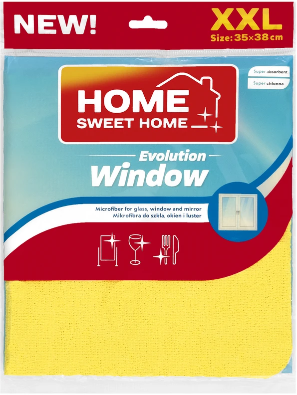 Spontex Evolution Langų mikropluošto šluostė 35 x 38 cm HOME SWEET HOME