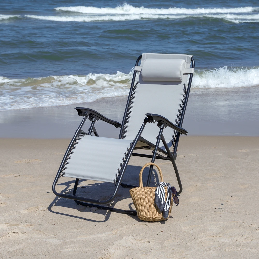 Fotel sodo rozkładany Relax šviesiai pilkas PATIO