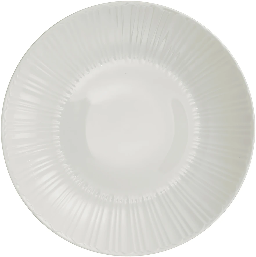 Sriubos lėkštė AMBITION Perla, baltos sp., porcelianas, 21,5 cm