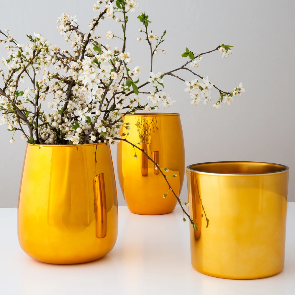 Gold Deco stiklo vaza 17cm AMBITION